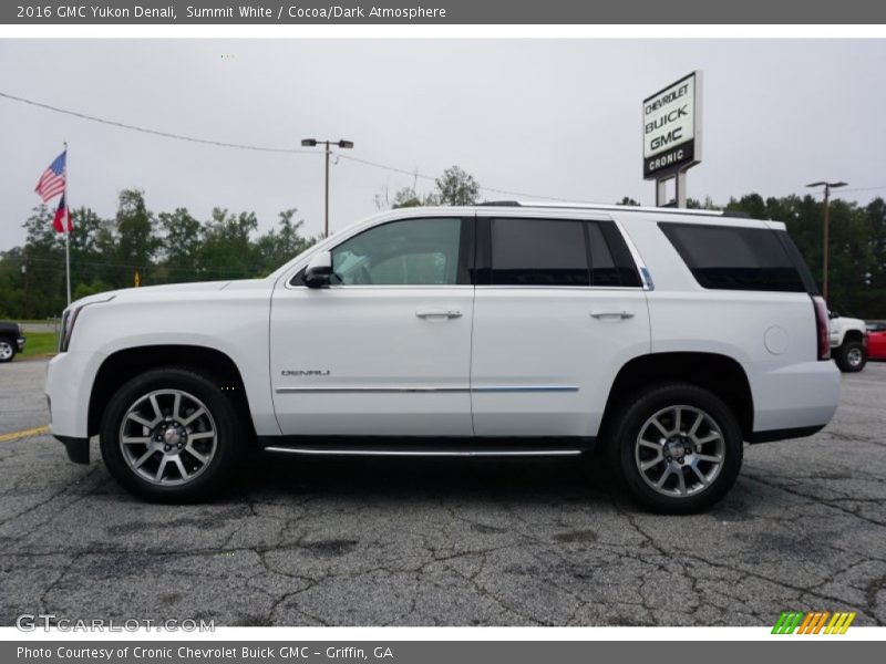 Summit White / Cocoa/Dark Atmosphere 2016 GMC Yukon Denali