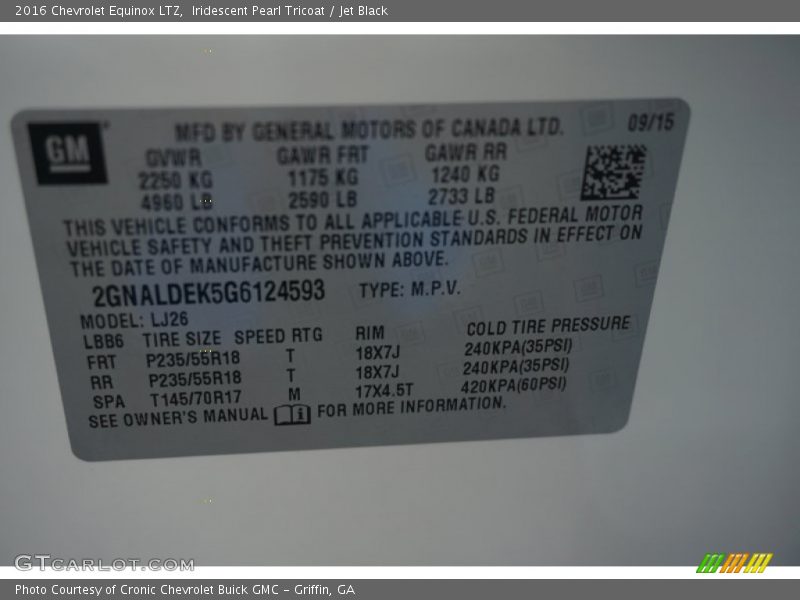 Iridescent Pearl Tricoat / Jet Black 2016 Chevrolet Equinox LTZ