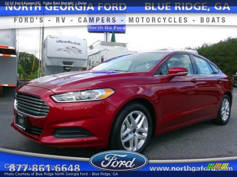 Ruby Red Metallic / Dune 2016 Ford Fusion SE