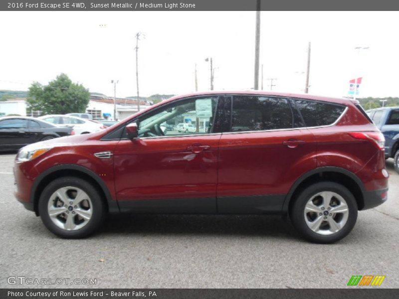 Sunset Metallic / Medium Light Stone 2016 Ford Escape SE 4WD