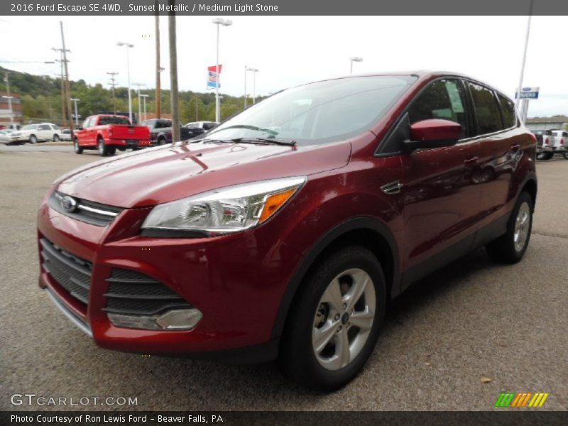 Sunset Metallic / Medium Light Stone 2016 Ford Escape SE 4WD