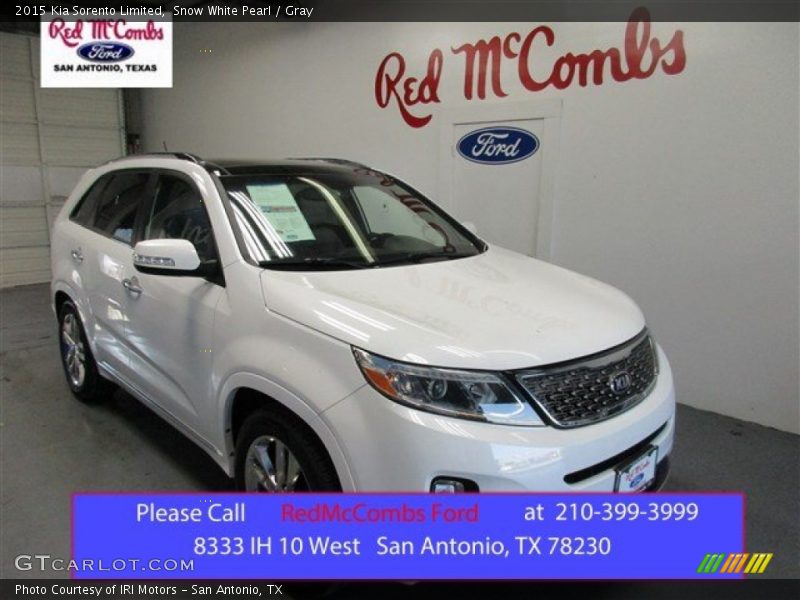 Snow White Pearl / Gray 2015 Kia Sorento Limited
