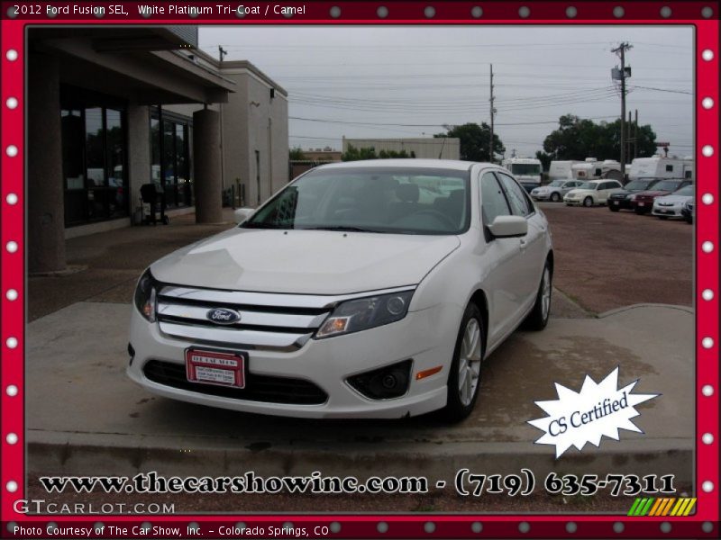 White Platinum Tri-Coat / Camel 2012 Ford Fusion SEL