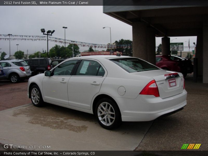 White Platinum Tri-Coat / Camel 2012 Ford Fusion SEL