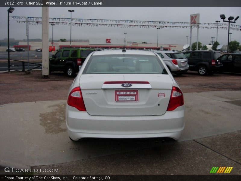 White Platinum Tri-Coat / Camel 2012 Ford Fusion SEL
