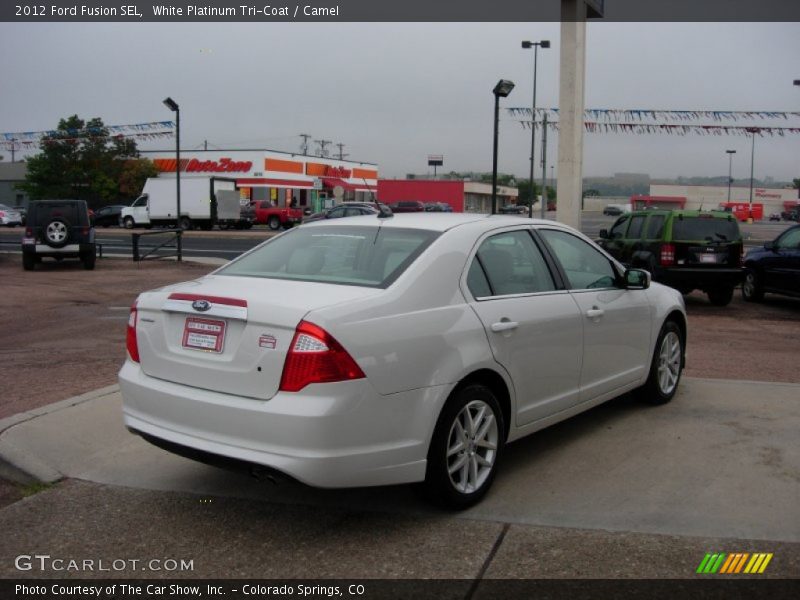 White Platinum Tri-Coat / Camel 2012 Ford Fusion SEL