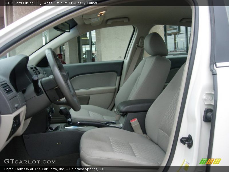 White Platinum Tri-Coat / Camel 2012 Ford Fusion SEL