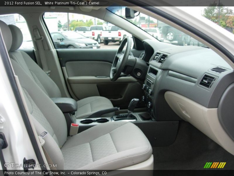 White Platinum Tri-Coat / Camel 2012 Ford Fusion SEL