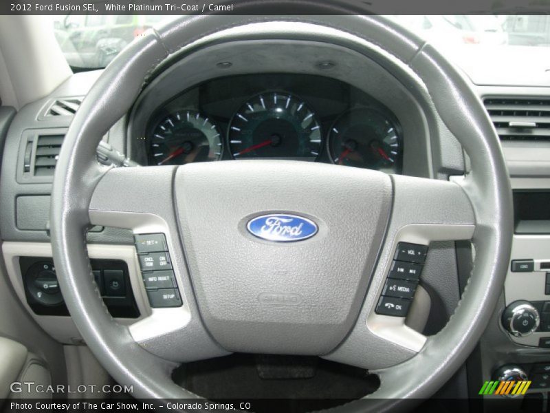 White Platinum Tri-Coat / Camel 2012 Ford Fusion SEL