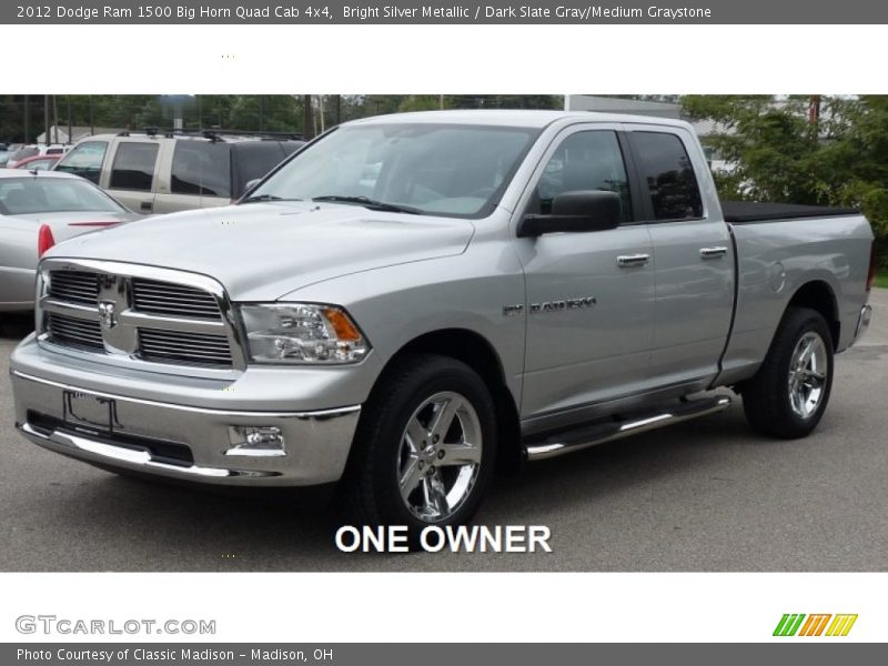 Bright Silver Metallic / Dark Slate Gray/Medium Graystone 2012 Dodge Ram 1500 Big Horn Quad Cab 4x4