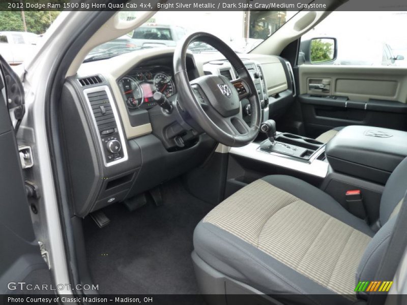 Bright Silver Metallic / Dark Slate Gray/Medium Graystone 2012 Dodge Ram 1500 Big Horn Quad Cab 4x4