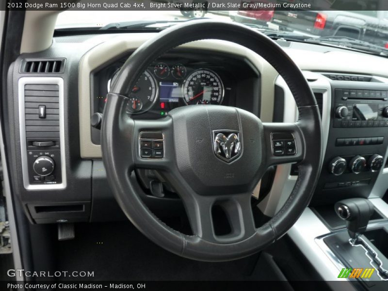 Bright Silver Metallic / Dark Slate Gray/Medium Graystone 2012 Dodge Ram 1500 Big Horn Quad Cab 4x4