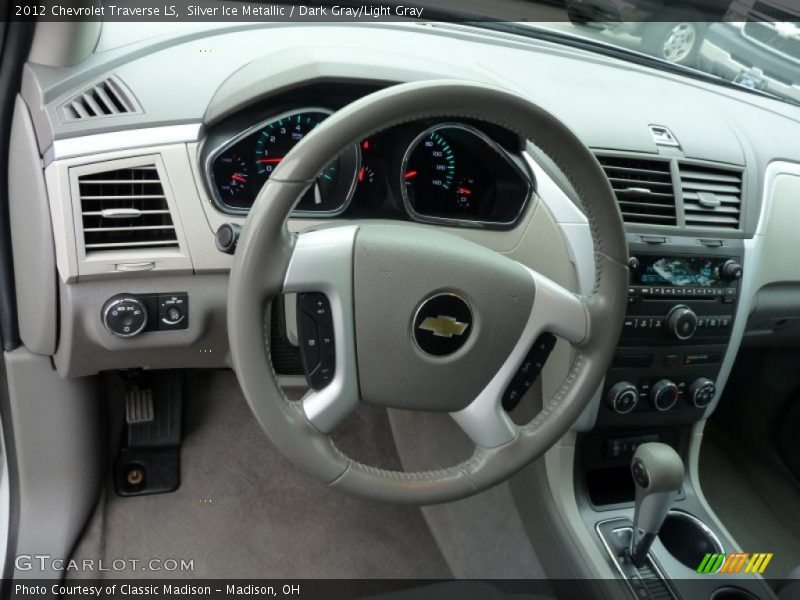 Silver Ice Metallic / Dark Gray/Light Gray 2012 Chevrolet Traverse LS