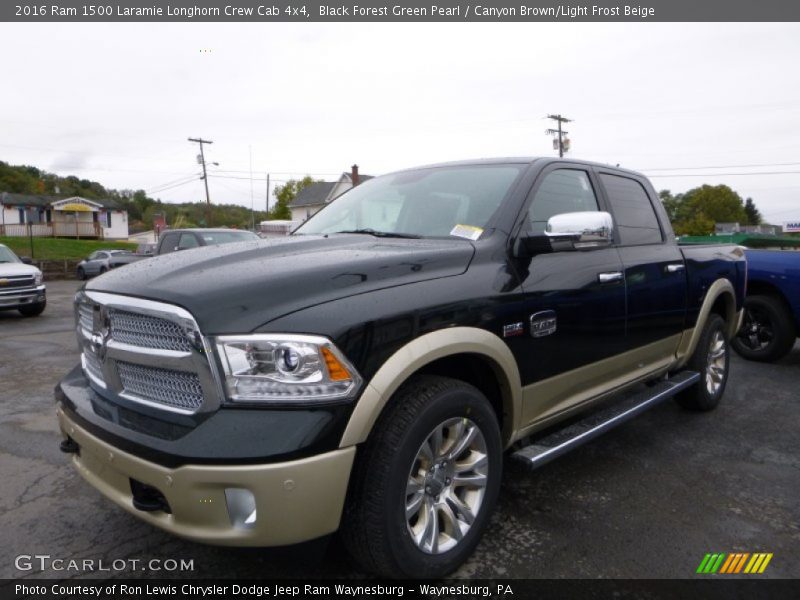 Black Forest Green Pearl / Canyon Brown/Light Frost Beige 2016 Ram 1500 Laramie Longhorn Crew Cab 4x4