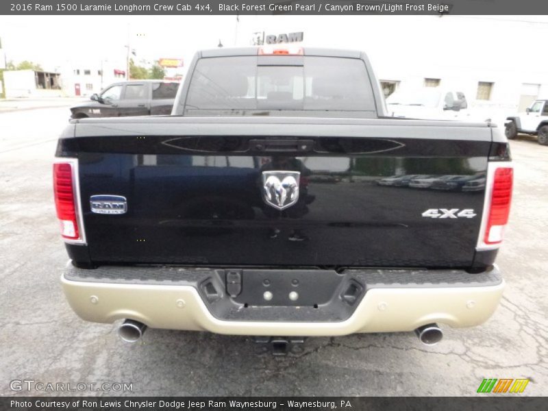 Black Forest Green Pearl / Canyon Brown/Light Frost Beige 2016 Ram 1500 Laramie Longhorn Crew Cab 4x4