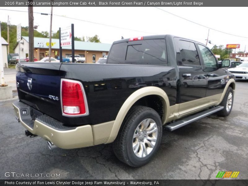 Black Forest Green Pearl / Canyon Brown/Light Frost Beige 2016 Ram 1500 Laramie Longhorn Crew Cab 4x4