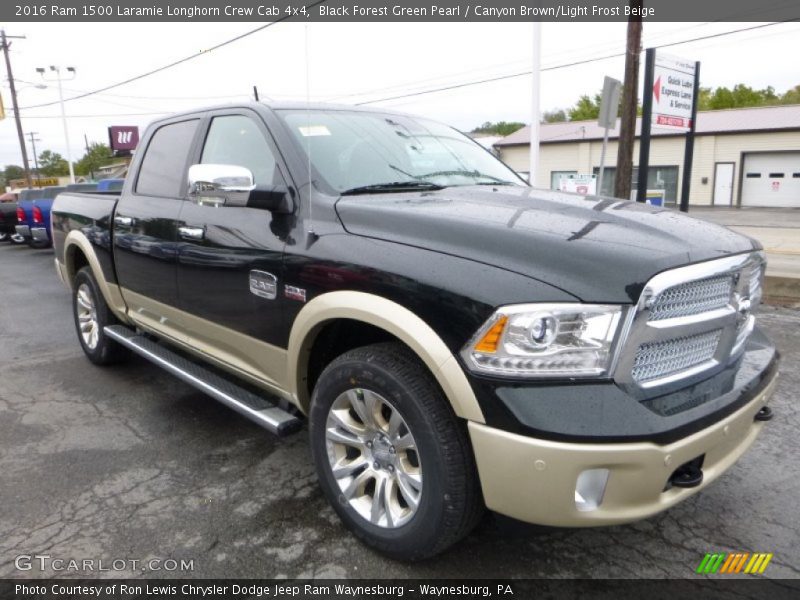 Black Forest Green Pearl / Canyon Brown/Light Frost Beige 2016 Ram 1500 Laramie Longhorn Crew Cab 4x4
