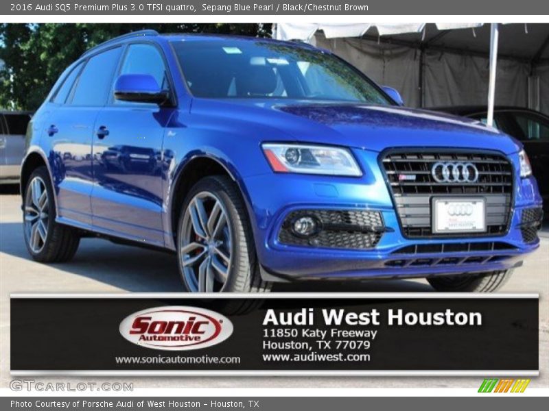 Sepang Blue Pearl / Black/Chestnut Brown 2016 Audi SQ5 Premium Plus 3.0 TFSI quattro
