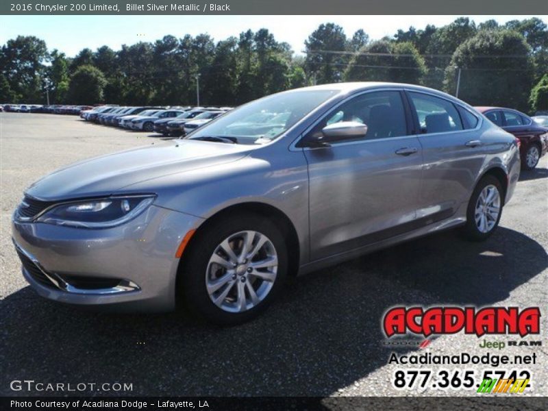 Billet Silver Metallic / Black 2016 Chrysler 200 Limited