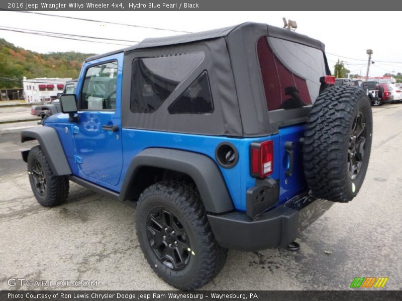 Hydro Blue Pearl / Black 2016 Jeep Wrangler Willys Wheeler 4x4