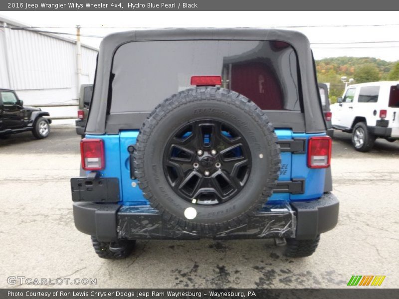 Hydro Blue Pearl / Black 2016 Jeep Wrangler Willys Wheeler 4x4