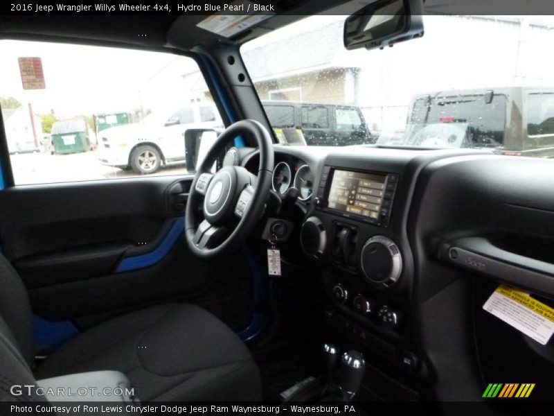 Hydro Blue Pearl / Black 2016 Jeep Wrangler Willys Wheeler 4x4