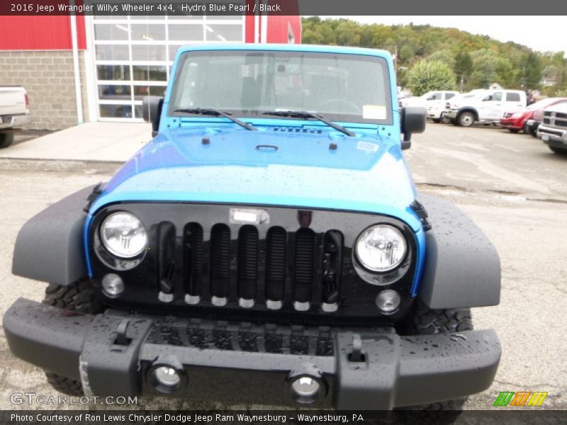 Hydro Blue Pearl / Black 2016 Jeep Wrangler Willys Wheeler 4x4