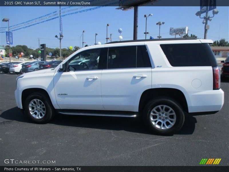 Summit White / Cocoa/Dune 2015 GMC Yukon SLT