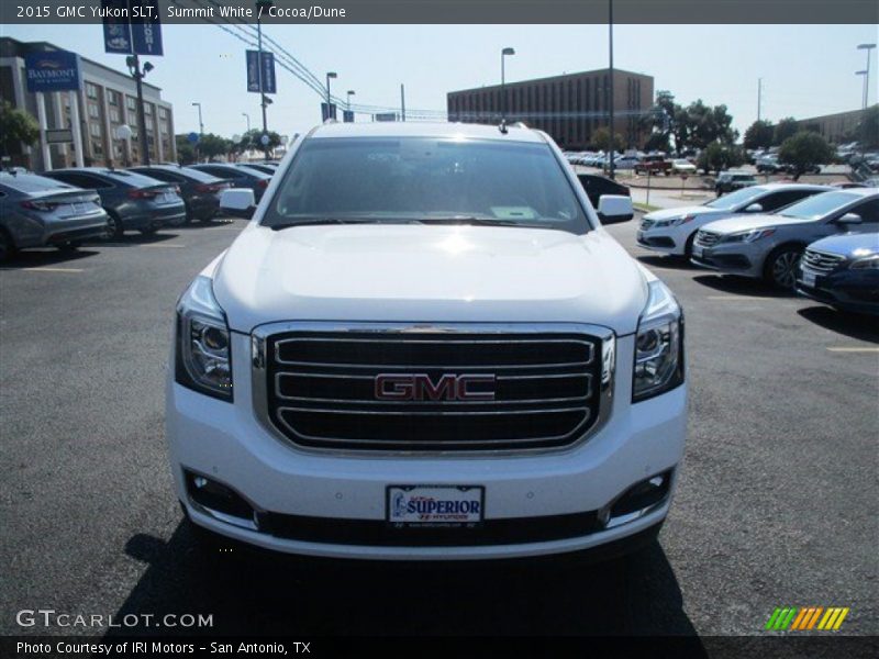 Summit White / Cocoa/Dune 2015 GMC Yukon SLT