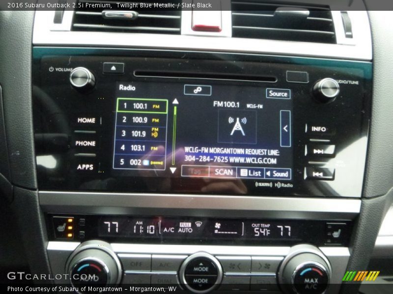 Twilight Blue Metallic / Slate Black 2016 Subaru Outback 2.5i Premium