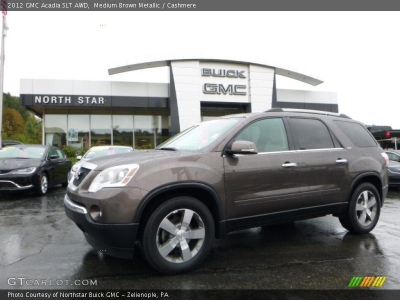 Medium Brown Metallic / Cashmere 2012 GMC Acadia SLT AWD