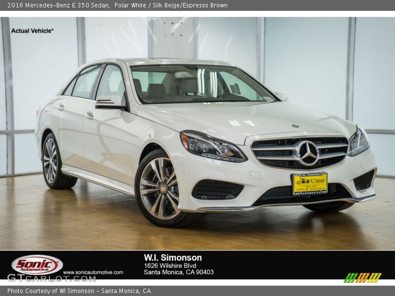 Polar White / Silk Beige/Espresso Brown 2016 Mercedes-Benz E 350 Sedan