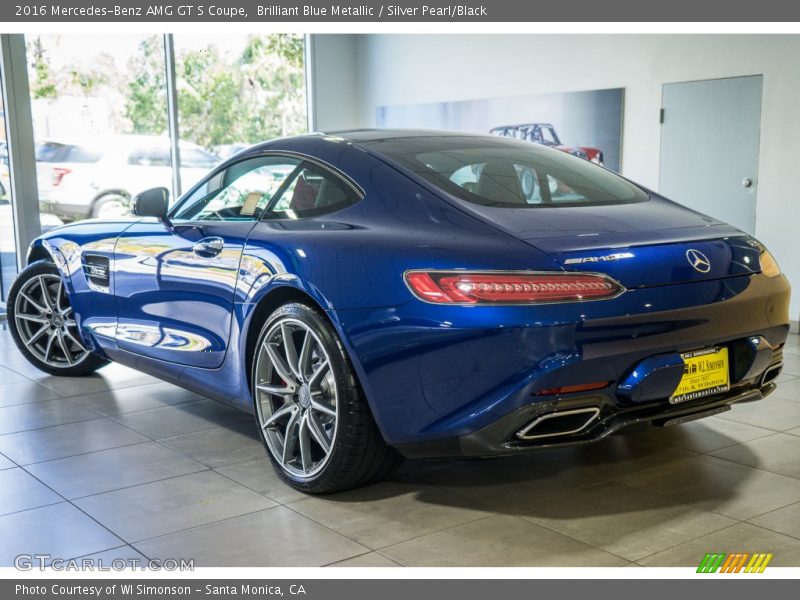 Brilliant Blue Metallic / Silver Pearl/Black 2016 Mercedes-Benz AMG GT S Coupe