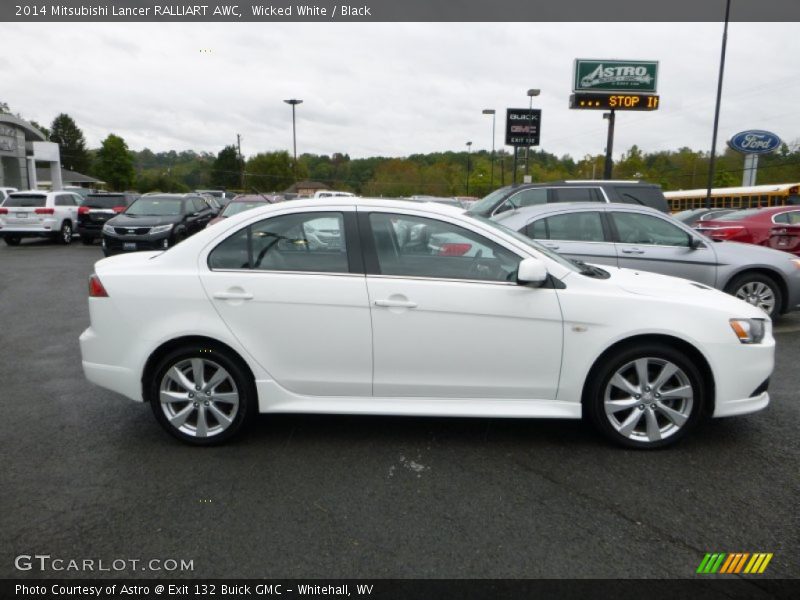 Wicked White / Black 2014 Mitsubishi Lancer RALLIART AWC