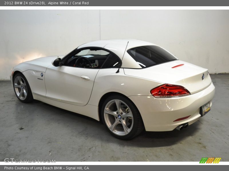 Alpine White / Coral Red 2012 BMW Z4 sDrive28i