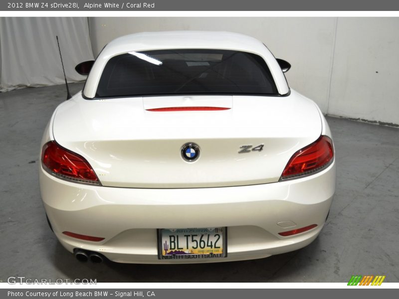 Alpine White / Coral Red 2012 BMW Z4 sDrive28i