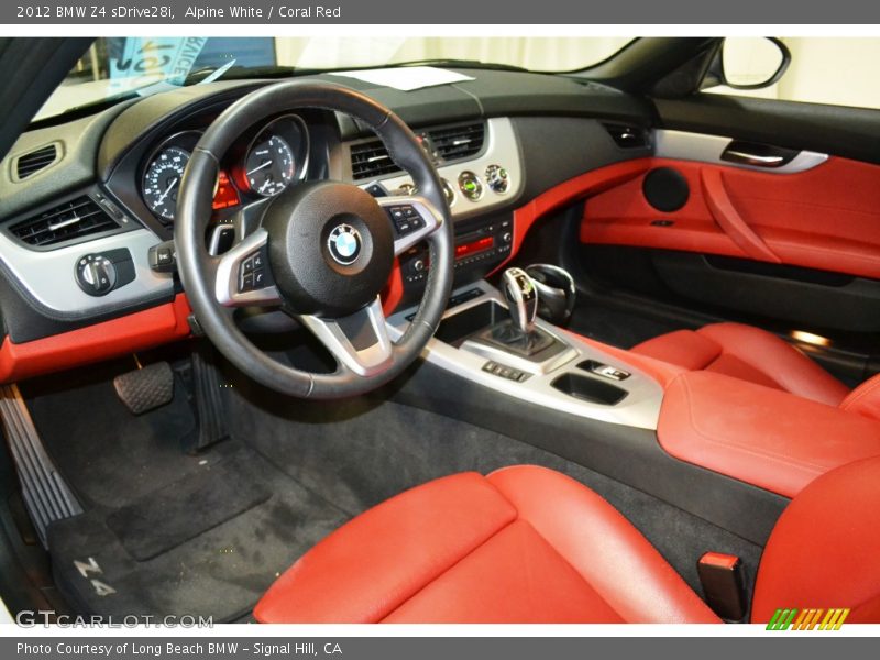 Alpine White / Coral Red 2012 BMW Z4 sDrive28i
