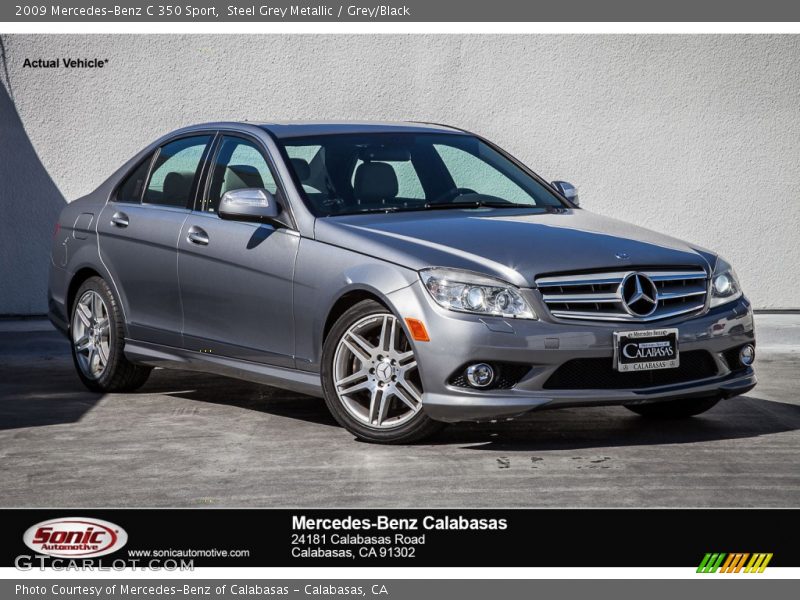 Steel Grey Metallic / Grey/Black 2009 Mercedes-Benz C 350 Sport