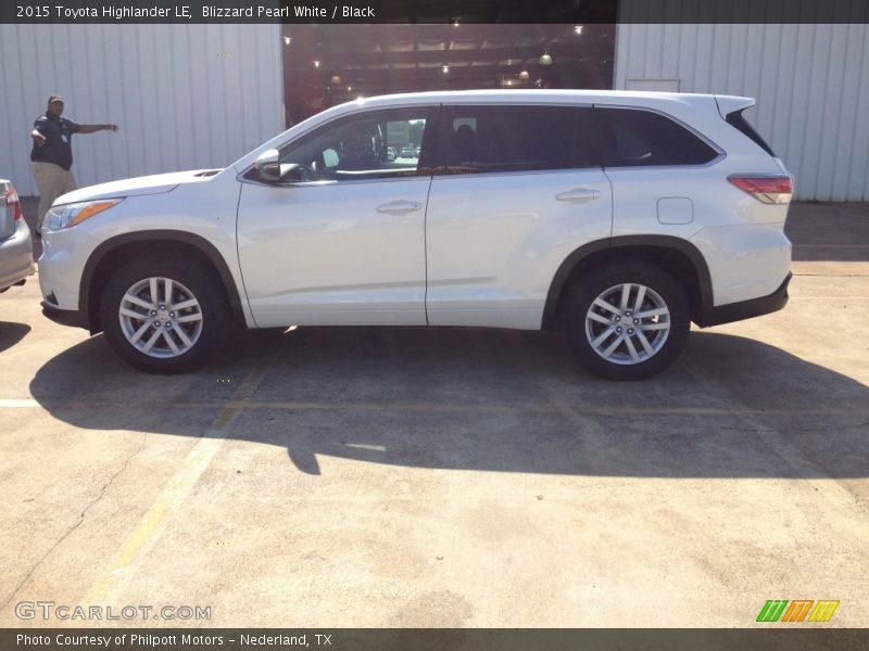 Blizzard Pearl White / Black 2015 Toyota Highlander LE