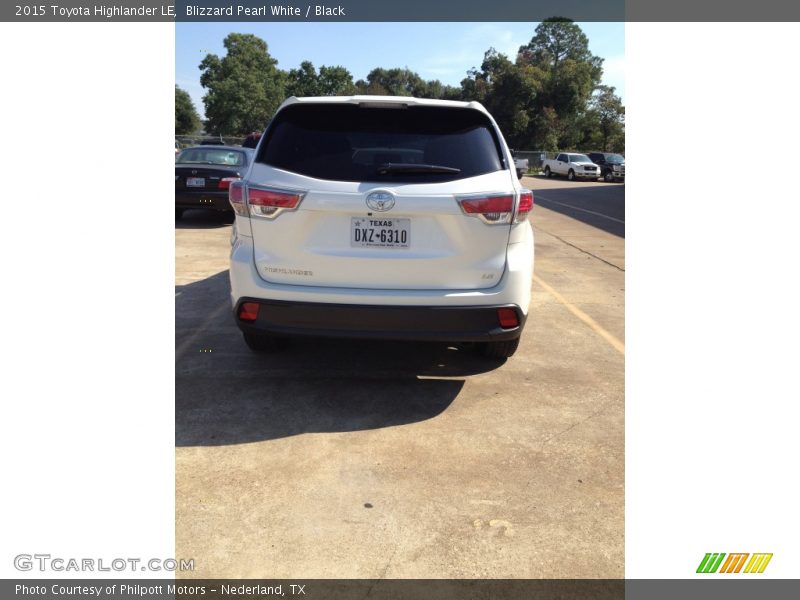 Blizzard Pearl White / Black 2015 Toyota Highlander LE