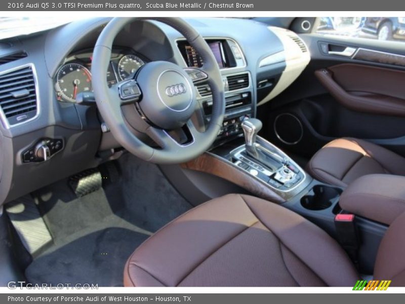 Scuba Blue Metallic / Chestnut Brown 2016 Audi Q5 3.0 TFSI Premium Plus quattro