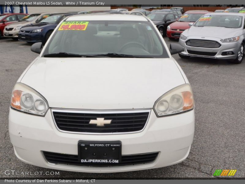 White / Titanium Gray 2007 Chevrolet Malibu LS Sedan