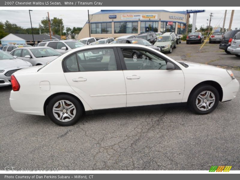 White / Titanium Gray 2007 Chevrolet Malibu LS Sedan