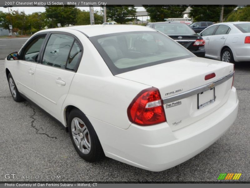 White / Titanium Gray 2007 Chevrolet Malibu LS Sedan