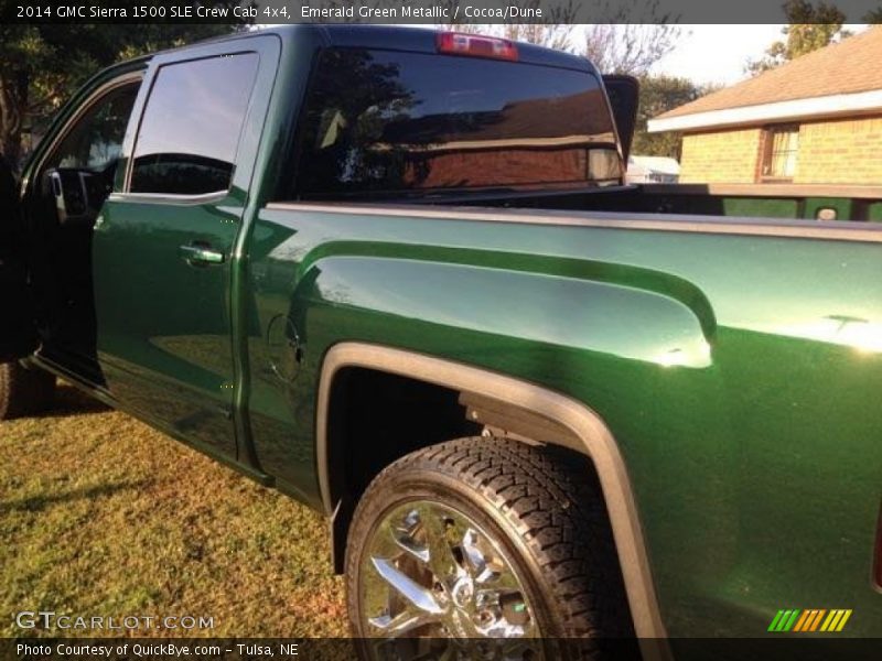 Emerald Green Metallic / Cocoa/Dune 2014 GMC Sierra 1500 SLE Crew Cab 4x4