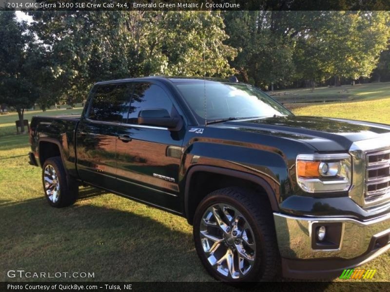 Emerald Green Metallic / Cocoa/Dune 2014 GMC Sierra 1500 SLE Crew Cab 4x4