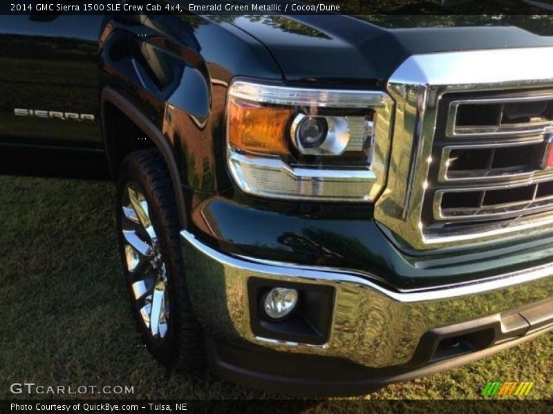 Emerald Green Metallic / Cocoa/Dune 2014 GMC Sierra 1500 SLE Crew Cab 4x4