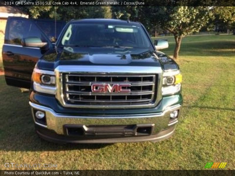 Emerald Green Metallic / Cocoa/Dune 2014 GMC Sierra 1500 SLE Crew Cab 4x4