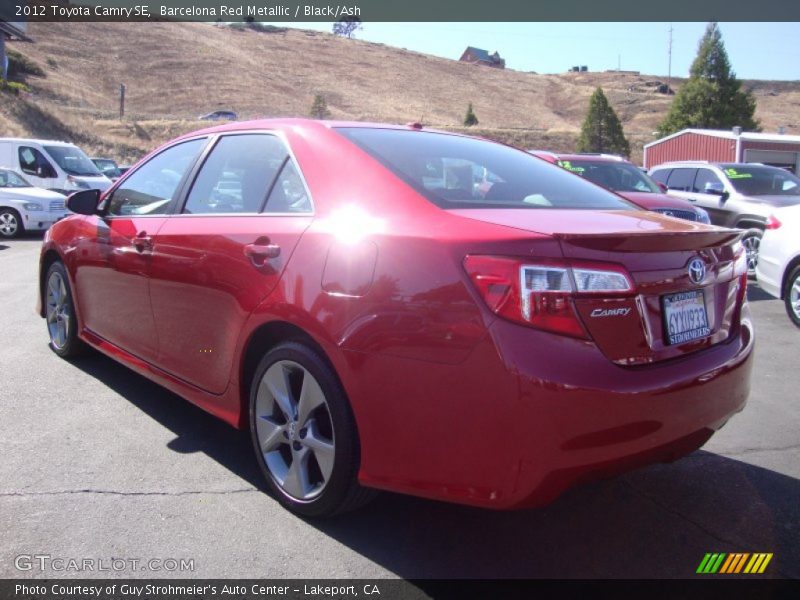 Barcelona Red Metallic / Black/Ash 2012 Toyota Camry SE