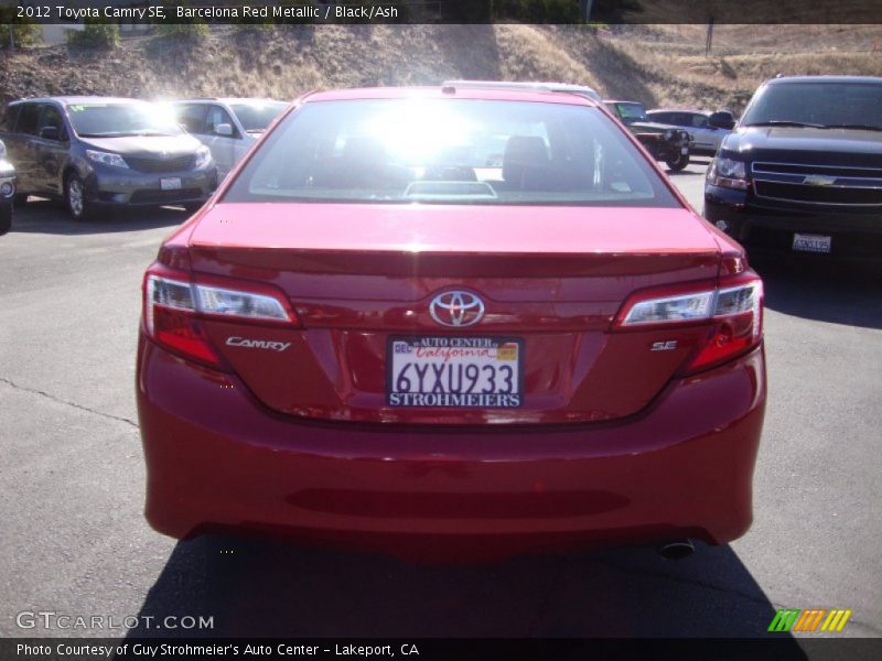 Barcelona Red Metallic / Black/Ash 2012 Toyota Camry SE